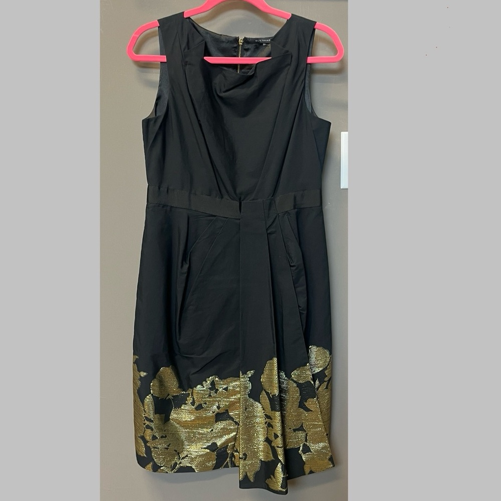 Elie Tahari Black and Gold Dress size 10